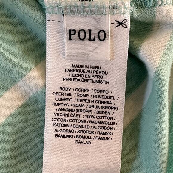Polo Ralph Lauren Women’s L/S T-Shirt Blue & White Striped Spell Out Size XL - Picture 10 of 13